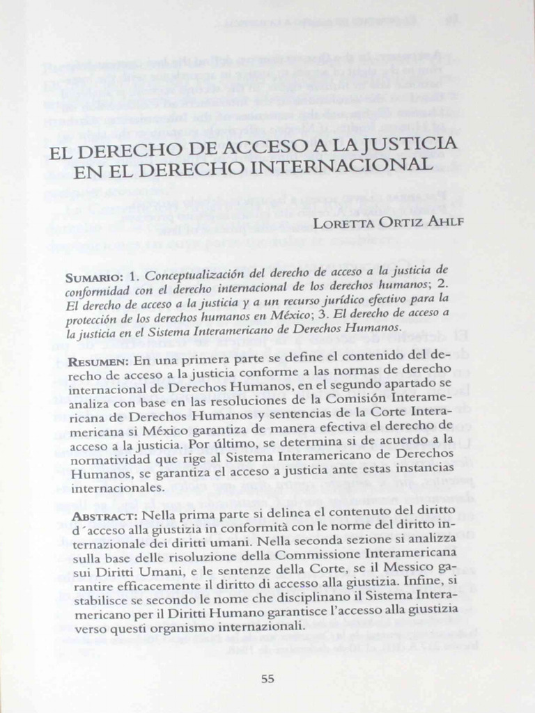1 Ortiz Ahlf Loretta El Derecho de Acceso A La Justicia en El Derecho ...