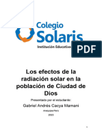 Los Efectos de La Radiacion Solar en La Poblacion de Ciudad de Dios