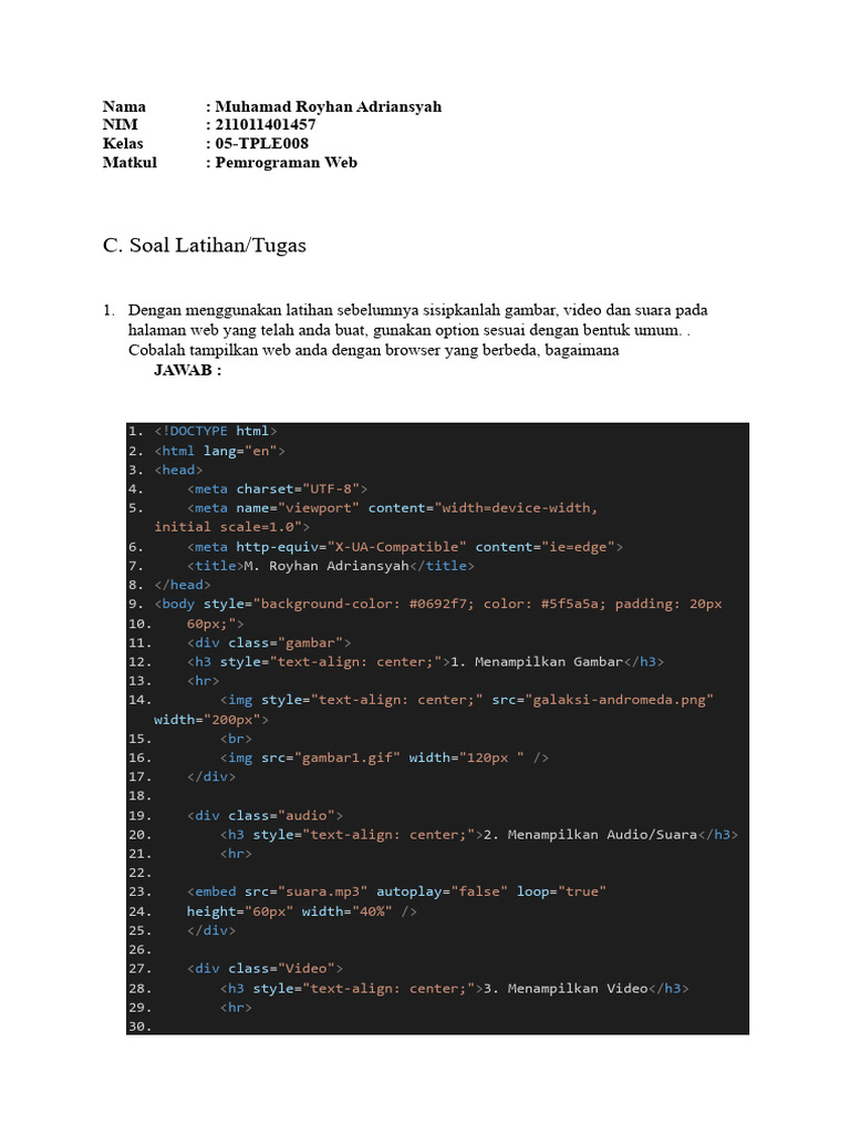Menampilkan Multimedia di Web HTML | PDF