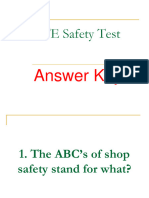 CTE Safety Test: Answer Key
