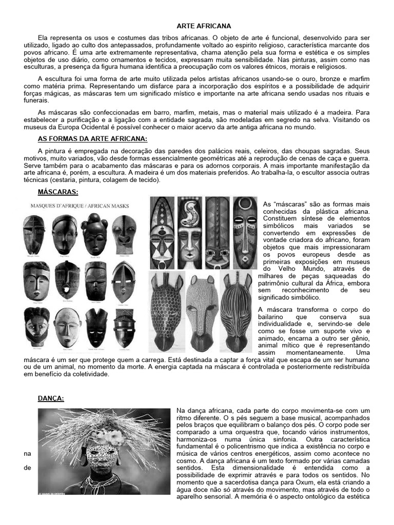Arte Africana: Cultura e Expressão | PDF | História