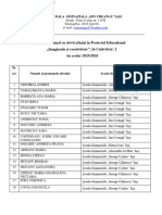 Elevi Admiși În Proiectul Educaţional ,,imaginaţie Şi Creativitate'', În Anul Şcolar 2023-2024