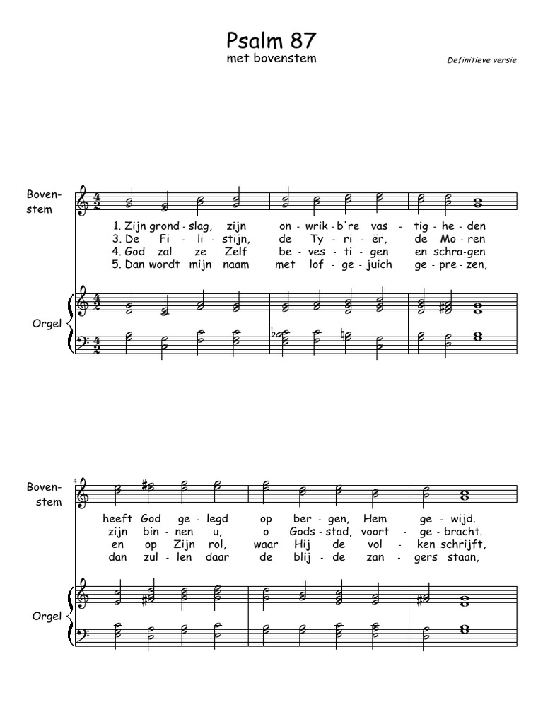 Ps 87 Met Bovenstem in G | PDF