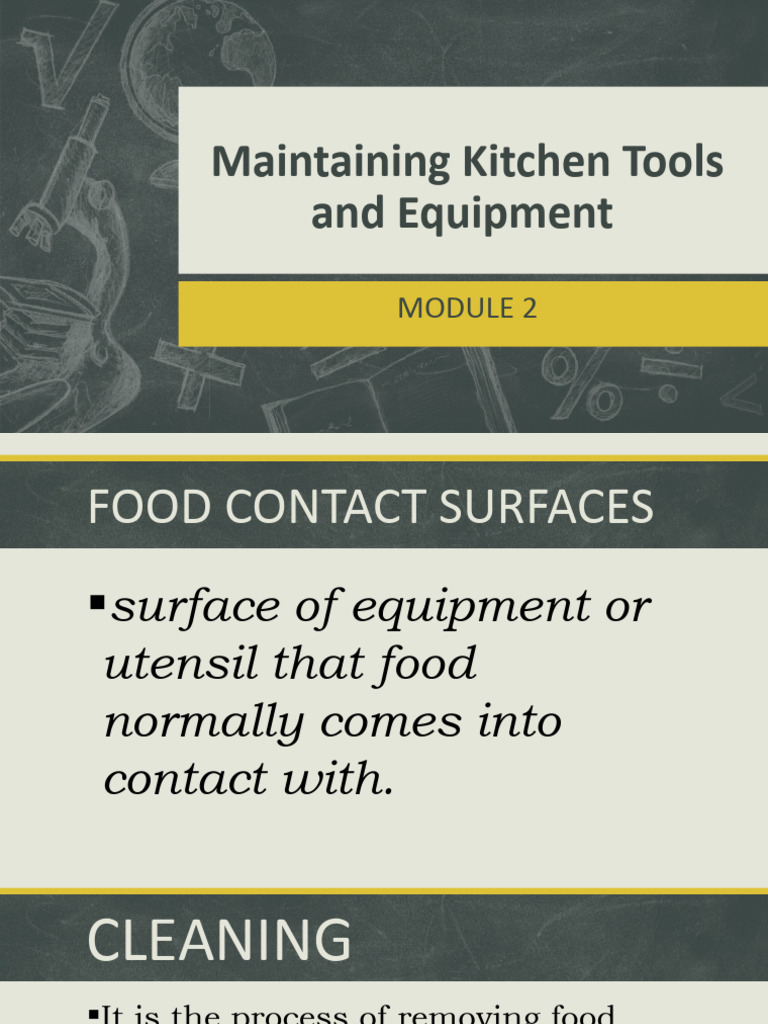 Maintaining Kitchen Tools and Equipment PDF