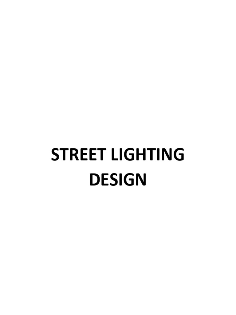 Street Lighting Design PDF