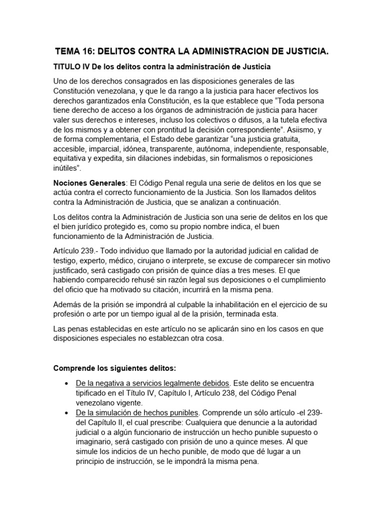 Delitos contra la Administración de Justicia | PDF | Castigos | Crimen ...