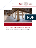 Cognitive Neuroscience and Clinical Neuropsychology - Admission Bullettin Board