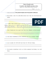 0.6 - Ficha de Trabalho - Present Simple or Present Continuous