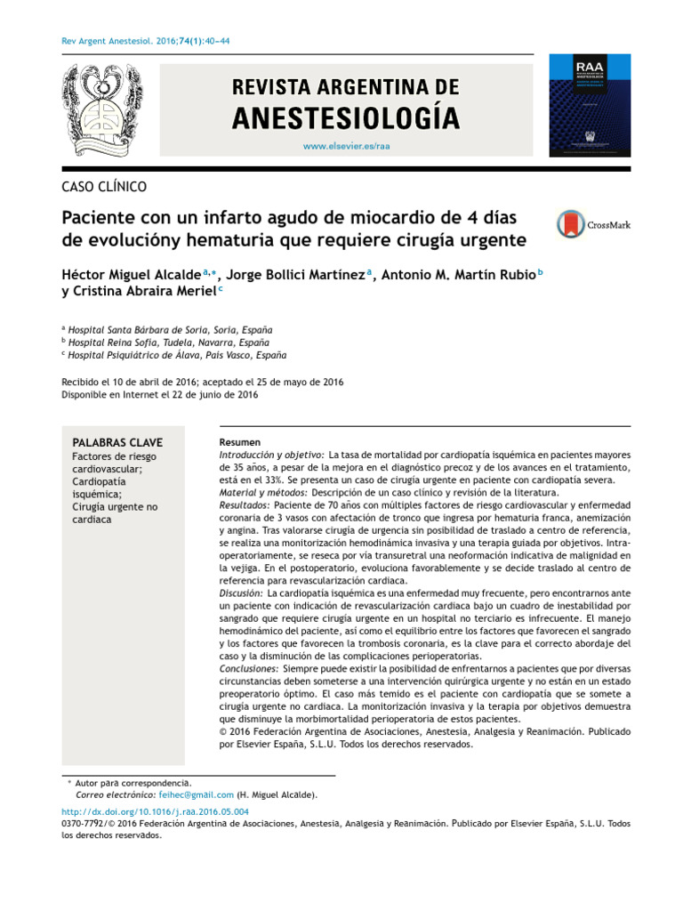 Caso Clinico Infarto Agudo de Miocardio | PDF