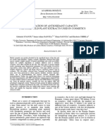 Evaluation of Antioxidant Capacity for Some Wild Plant Extracts Used in Cosmetics