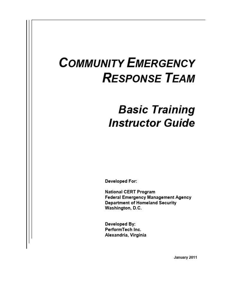 CERT Basic Training Instructor Guide | PDF | Emergency Management ...