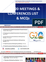 All g20 Meetings & Conferences List & Mcqs PDF