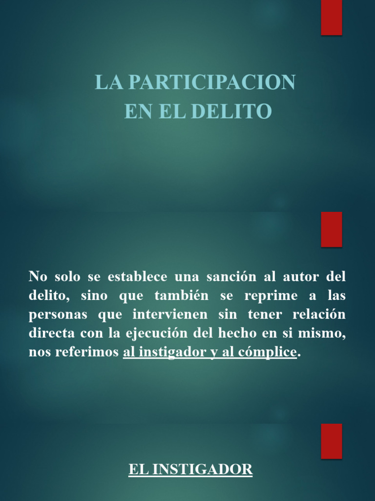 Instigación y Complicidad Penal | PDF | Intención (Derecho Penal)