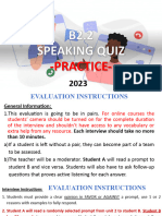 b2.2 Speaking Quiz - Practice - 2023
