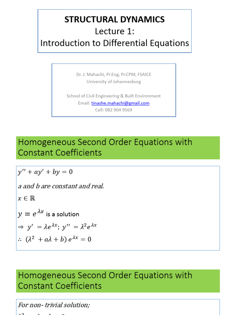 Differential Equations Overview | PDF | Subtraction | Mathematical Objects