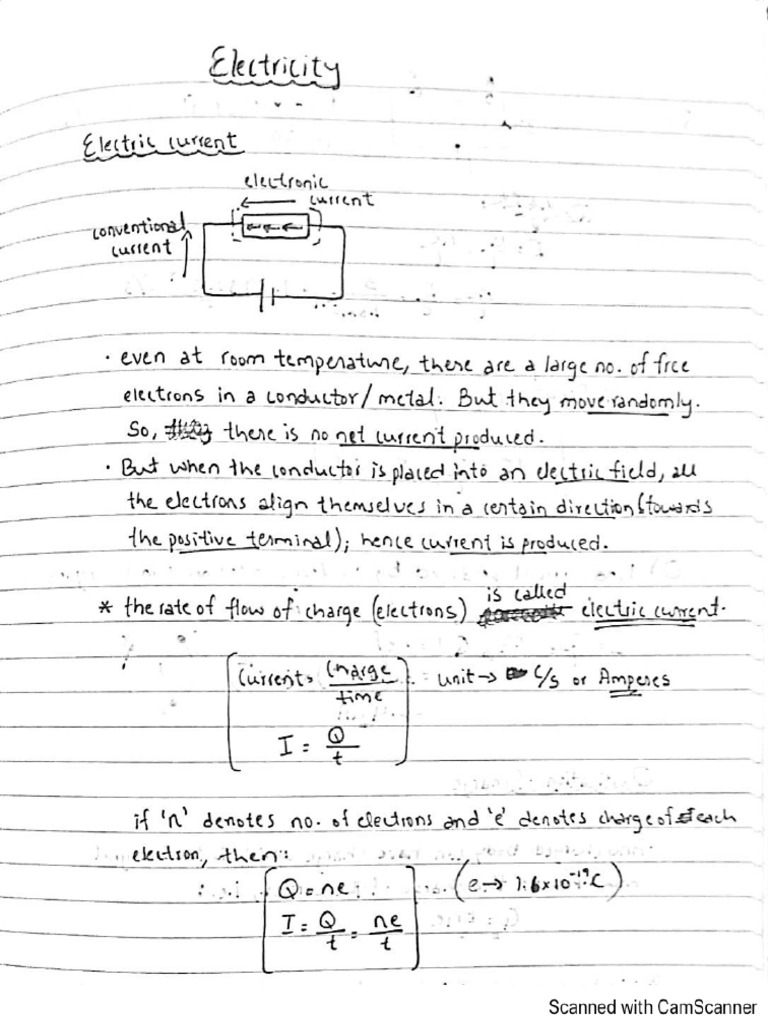 Physics AS Electricity Notes PDF