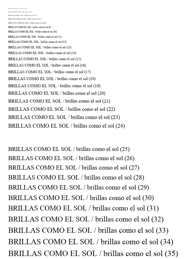 Brillas Como El Sol | PDF