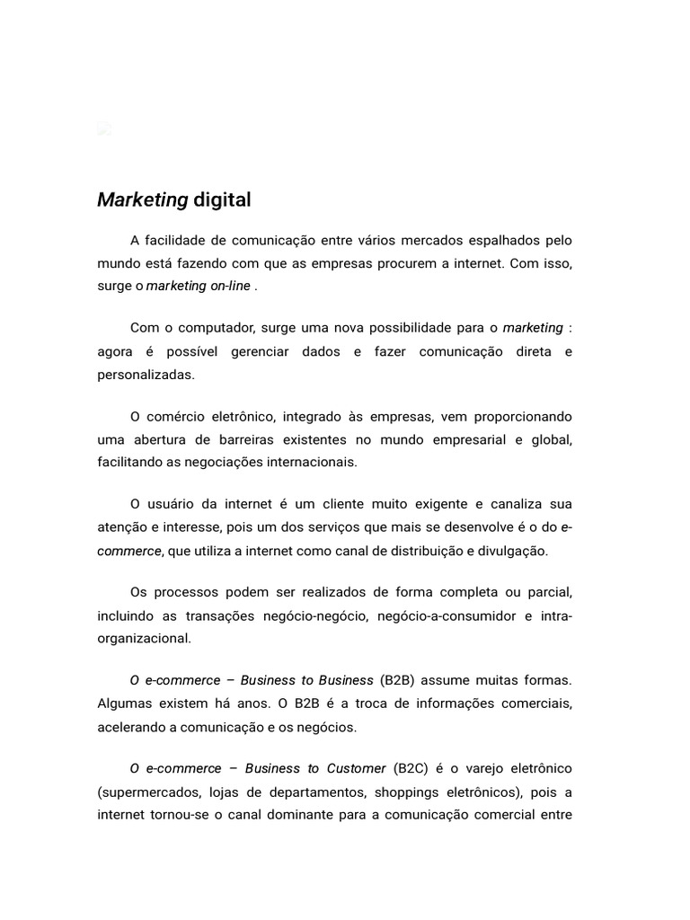 Marketing Digital e E-commerce Explicado | PDF | Computadores