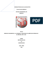 Derecho Fundamental A La Dignidad y Privacidad Vs Libertad de Prensa en El Perú Del Año - 2023 - Trabajo Academico 1