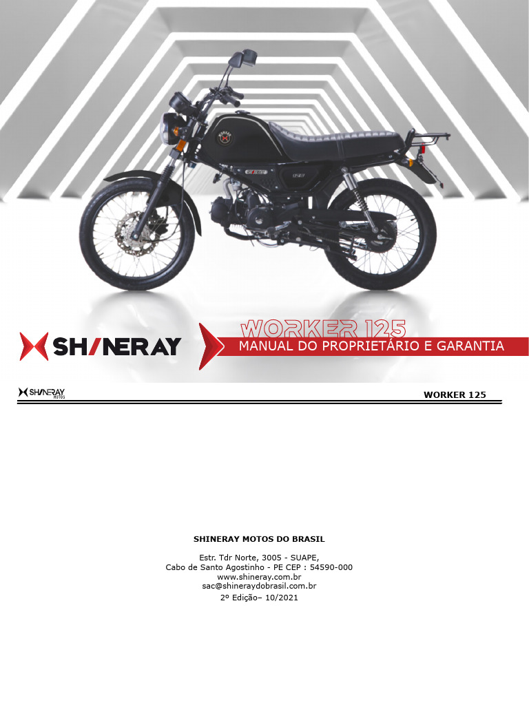 Manual do Proprietário Shineray Worker 125 | PDF | Motocicleta | Motores