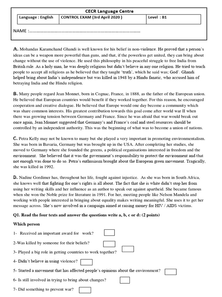 B1 English Test Preparation Guide | PDF | Language Arts & Discipline ...