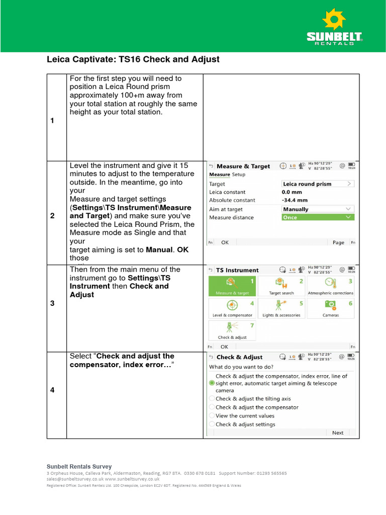 Leica Captivate TS16 Calibration Guide | PDF | Calibration | Optics