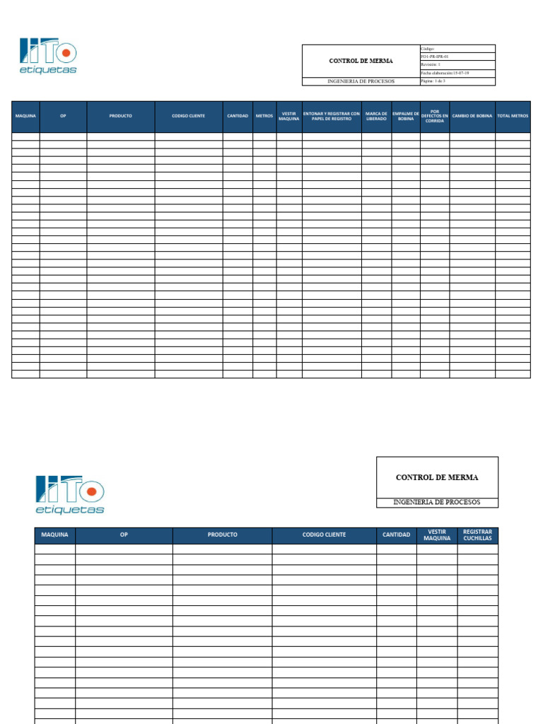 Control de Merma en Procesos Industriales | PDF