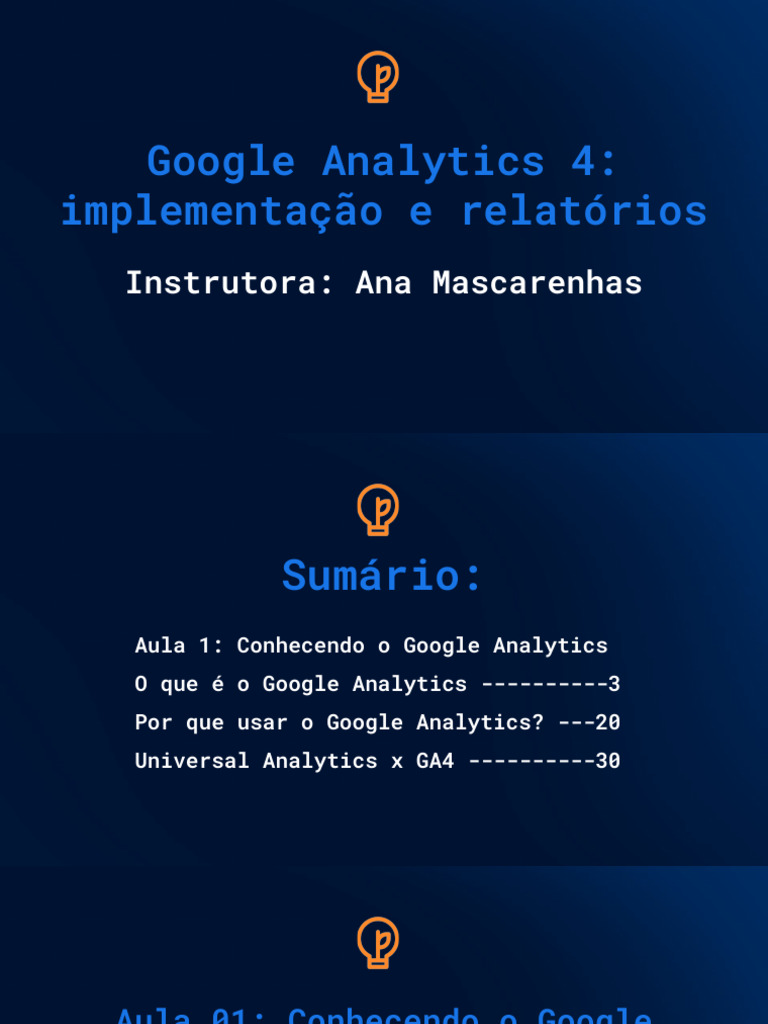 Google Analytics 4 - Slides Aula 1 | PDF | Negócios