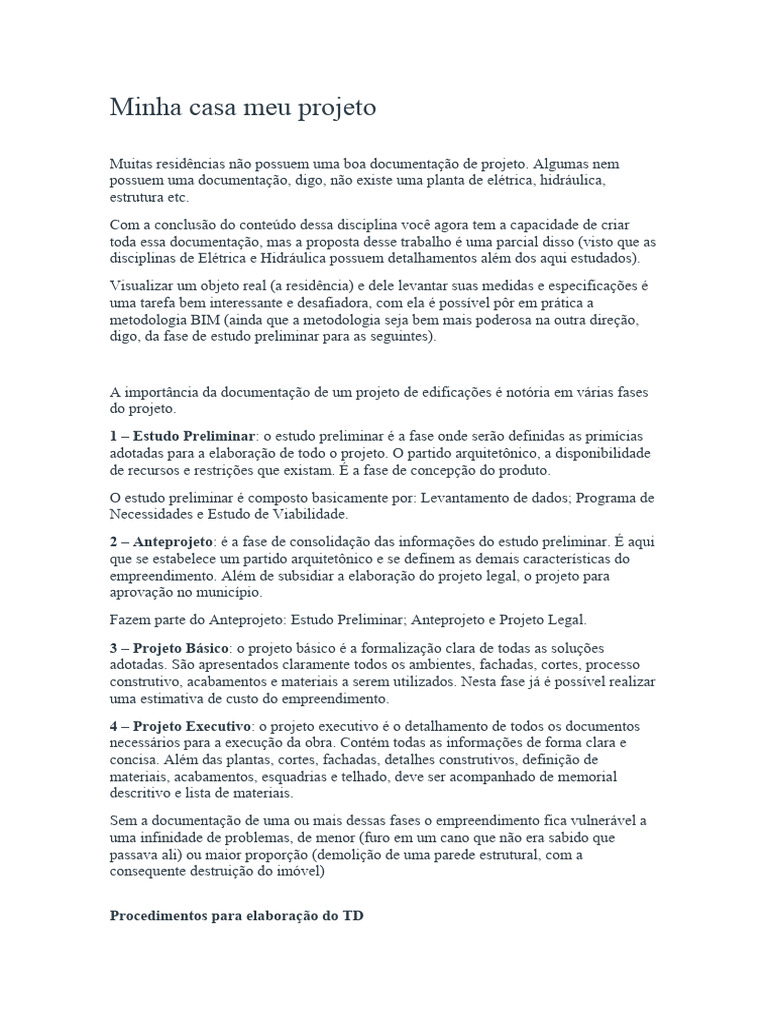 Documentação de Projetos Residenciais | PDF | Autodesk Revit | BIM