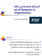 انواع نظم المعلومات في المنظمة