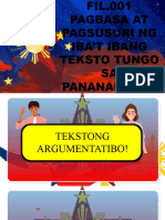 Aralin 1.6 Tekstong-Argumentatibo