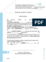 Constancia para Los Centros Educativos Que No Tienen Acuerdo de Funcionamiento LOS AMIGOS DE DUQUE