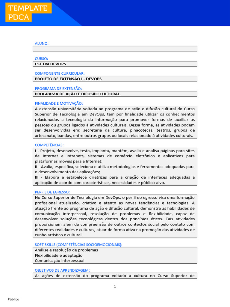 Template Pdca | PDF