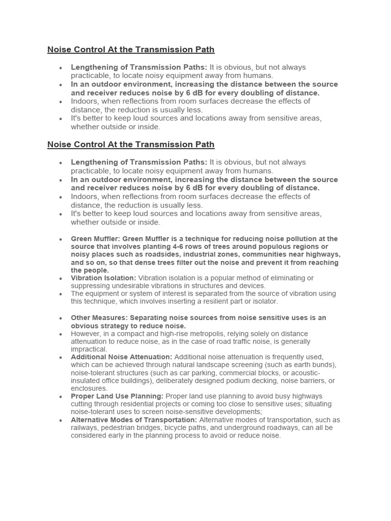 Noise Control Strategies for Transmission Paths | PDF | Headphones | Sound