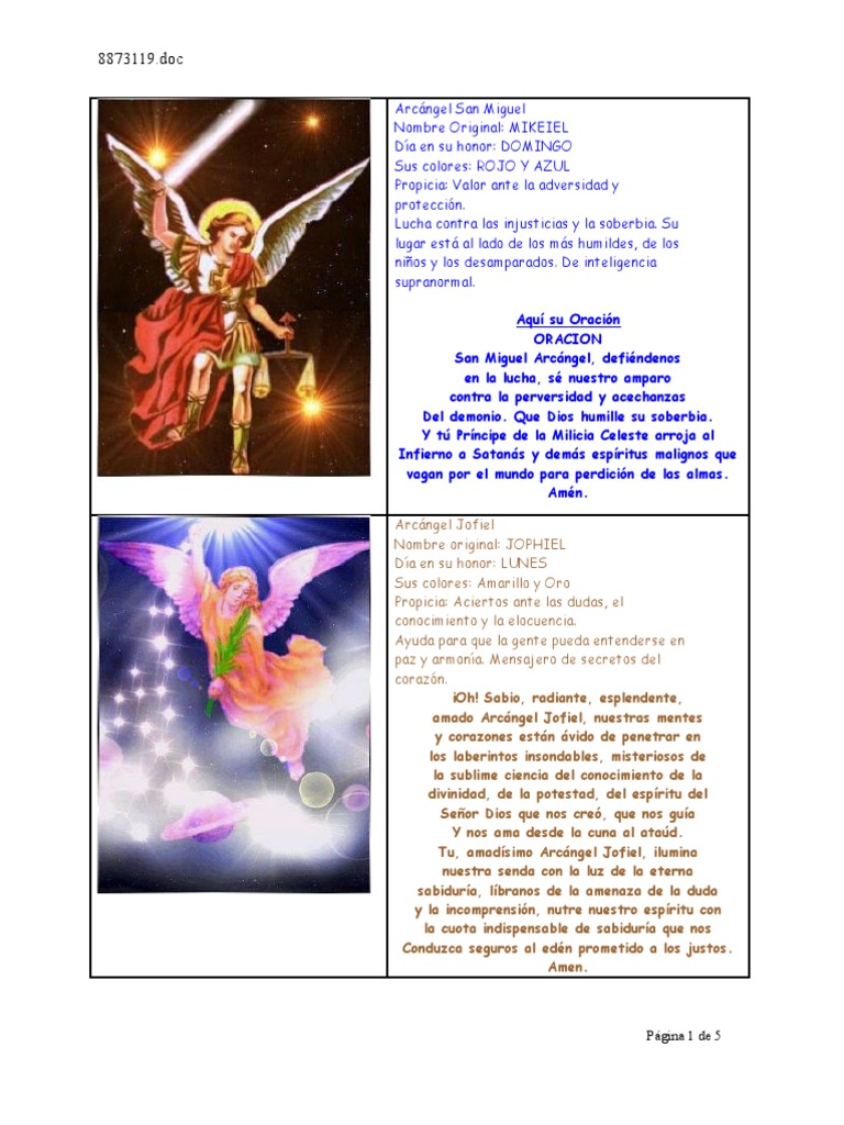 Oraciones A Los Siete Arcangeles Arcangel Amor