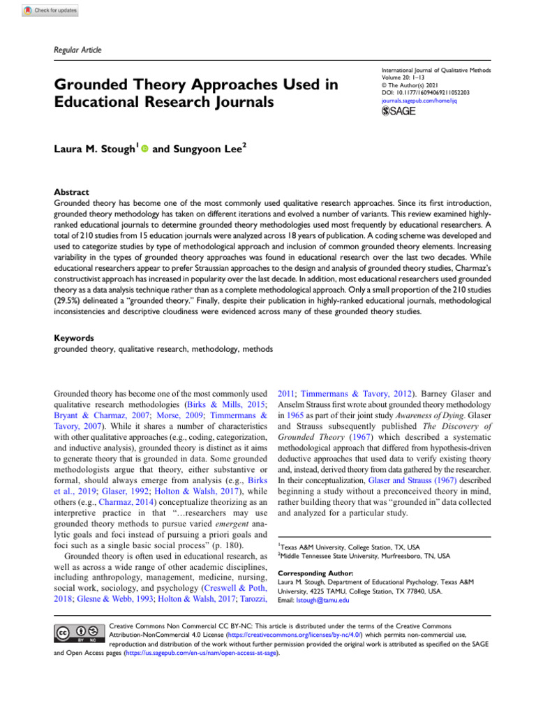 GT With Example of Research Journals | PDF