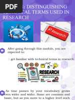 Quarter 4 Week 1 Lesson 1 (DISTINGUISHING TECHNICAL TERMS USED IN RESEARCH)