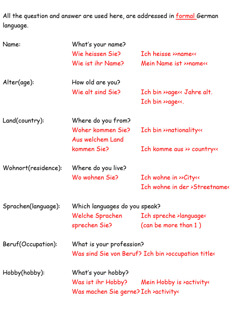 Basic Conversation Questions A1 With Answers | PDF