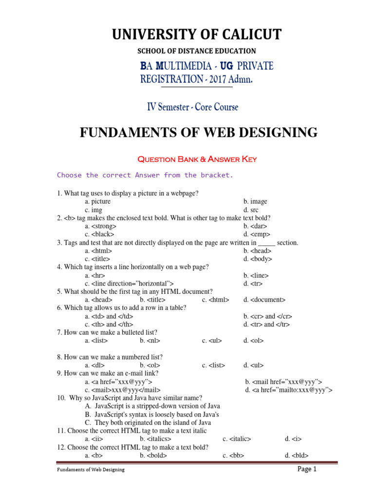 Web Design Basics for Students | PDF | Html Element | Html