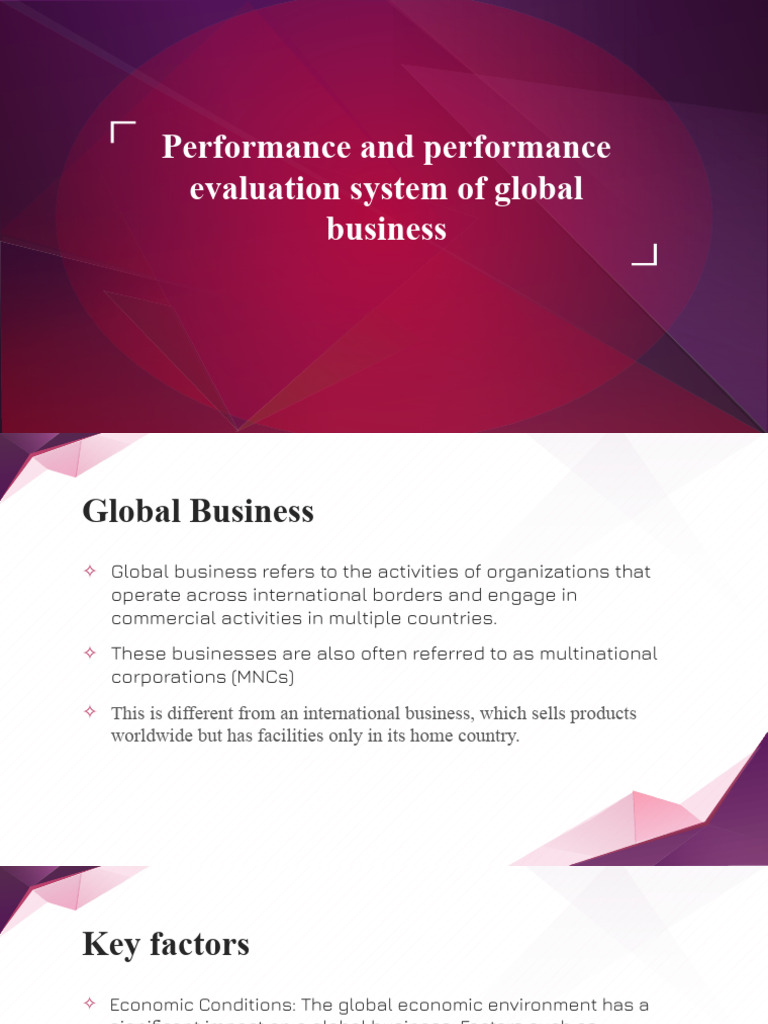 Performance and Performance Evaluation System of Global Business | PDF ...