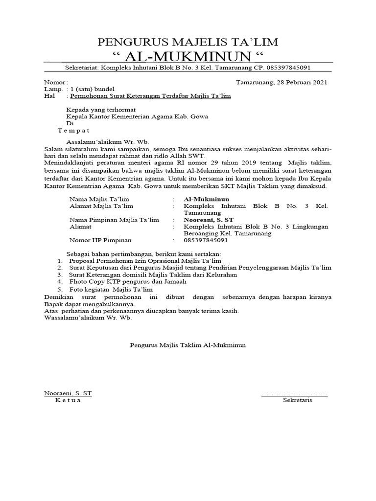 Pengurus mt al mukminun pdf