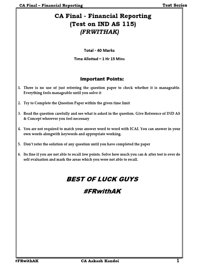Test 4 ind as 115 suggested answers pdf cost revenue