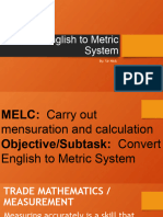 Week 7 Convert English To Metric System