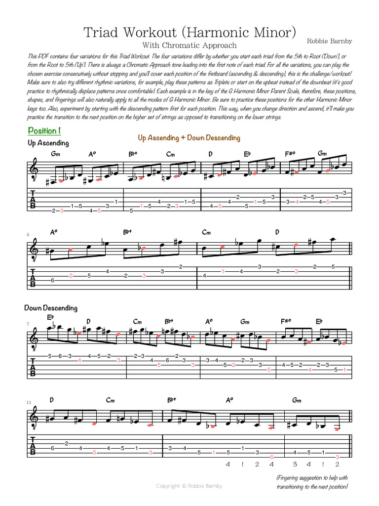 Triad Workout (Harmonic Minor) | PDF