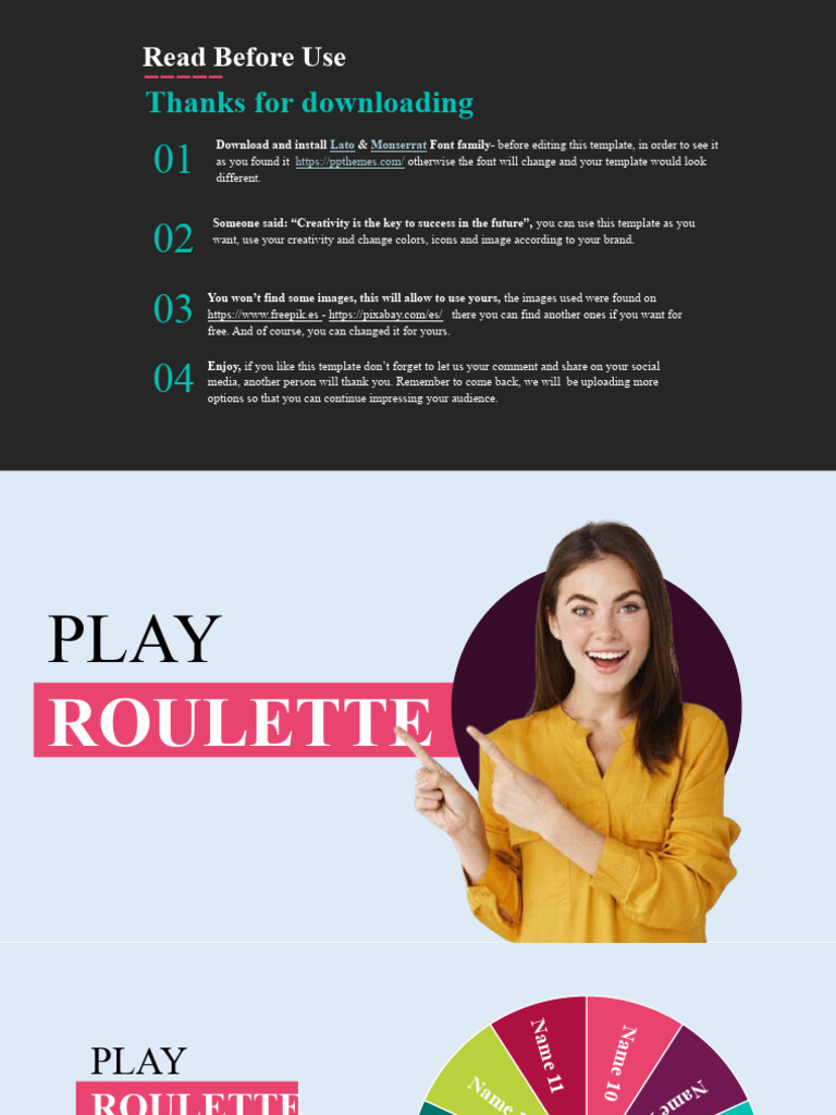 Roulette PowerPoint Template PDF Computing Software