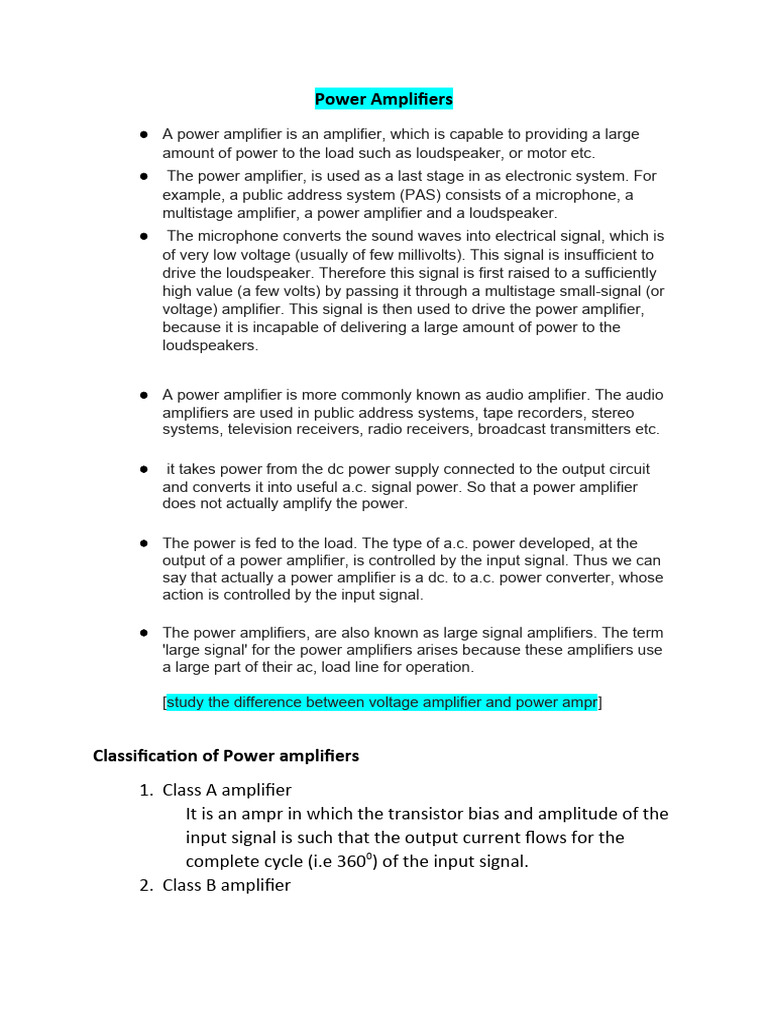 Power Amplifiers PDF