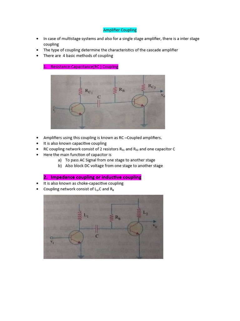 Ampr Coupling PDF Amplifier Capacitor