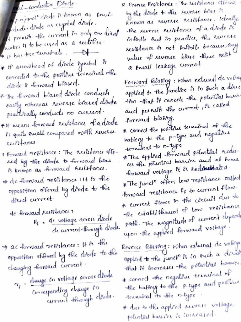 Semiconductor and Diode Note PDF