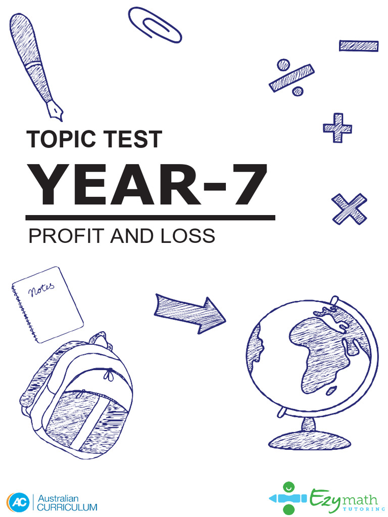 Year 7 maths test profit and loss questions pdf