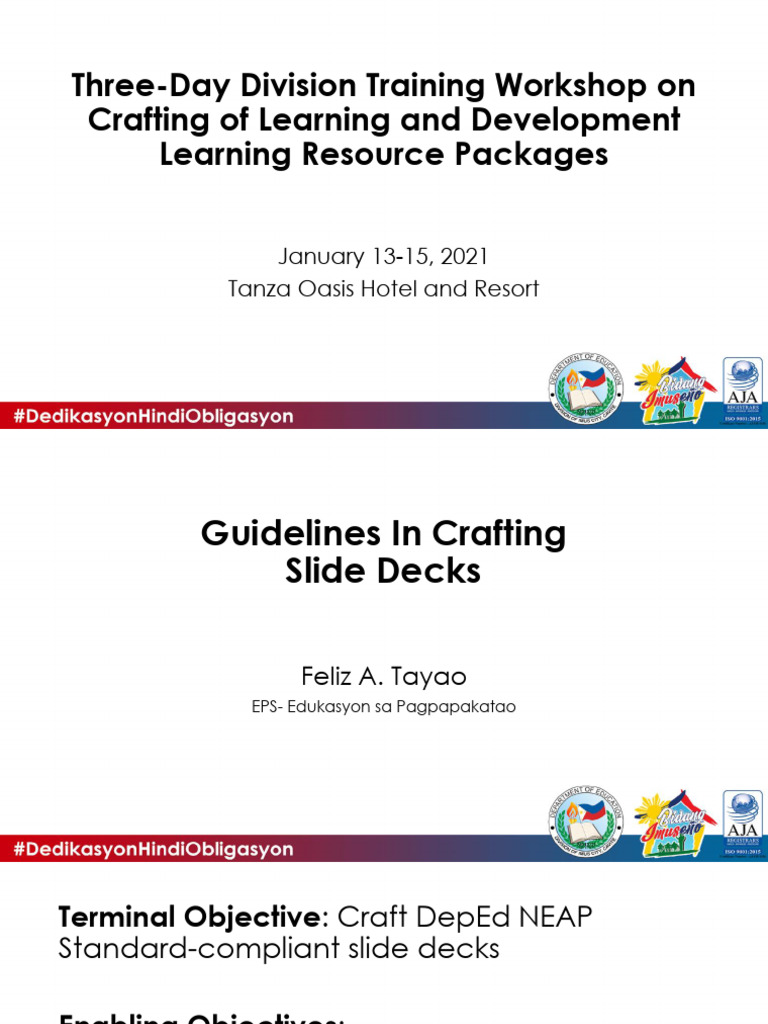 Crafting of Slide Decks | PDF